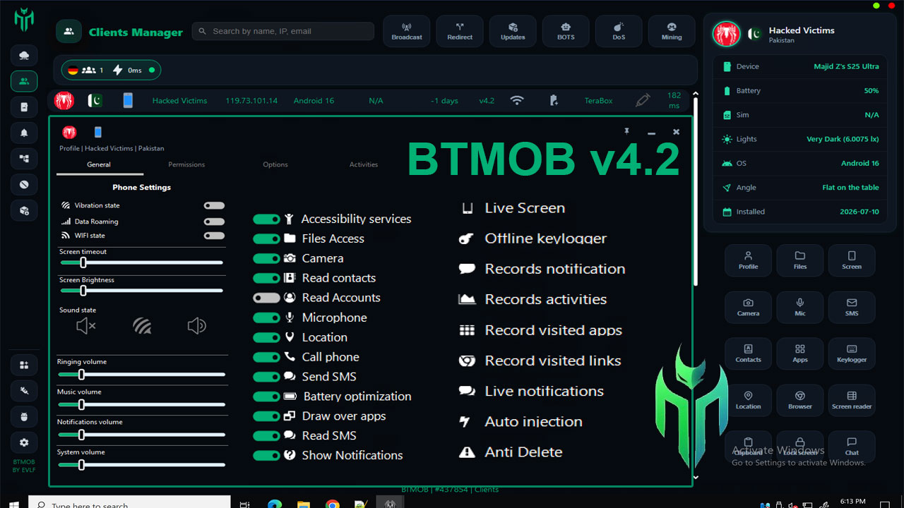 BTMOB 4.2 Mobile Hacking RAT